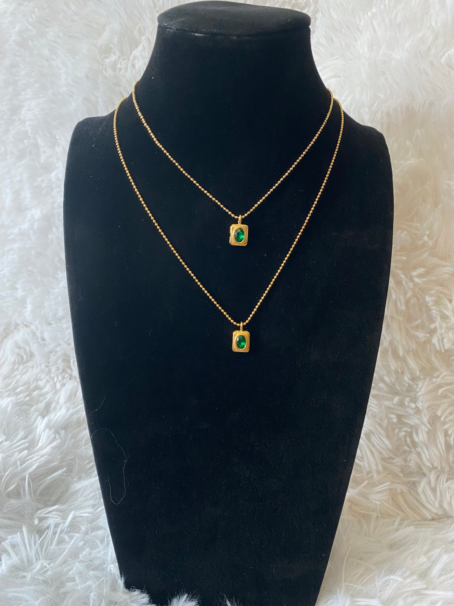 Green Square Necklace