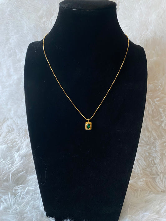 Green Square Necklace