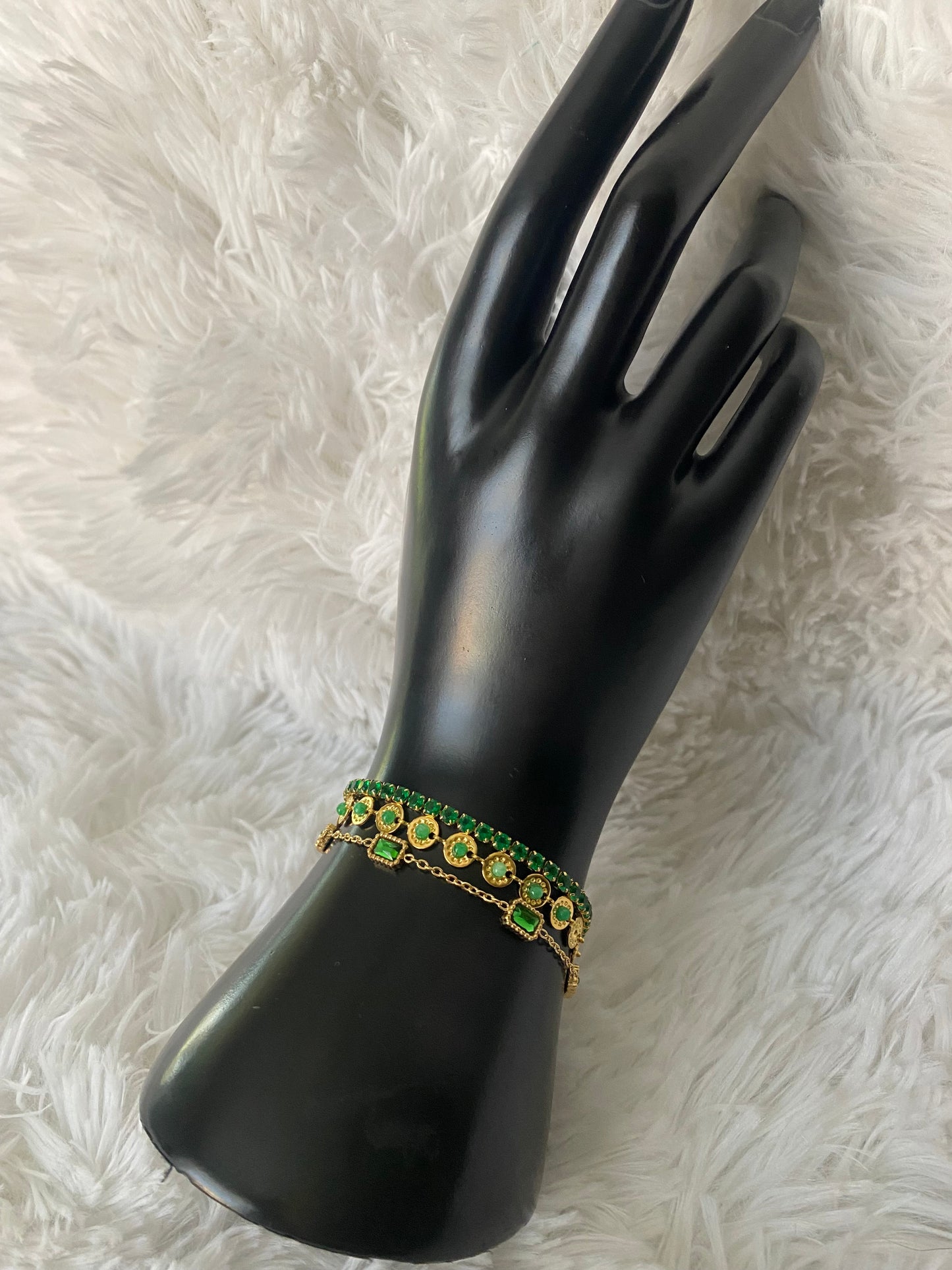 Green Square Bracelet